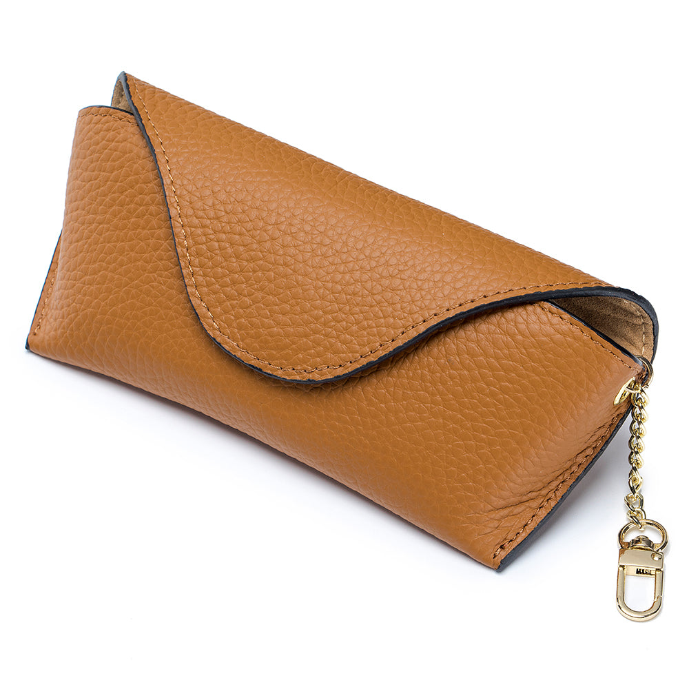 LuxeClip Genuine Leather Glasses Case - Sleek & Portable