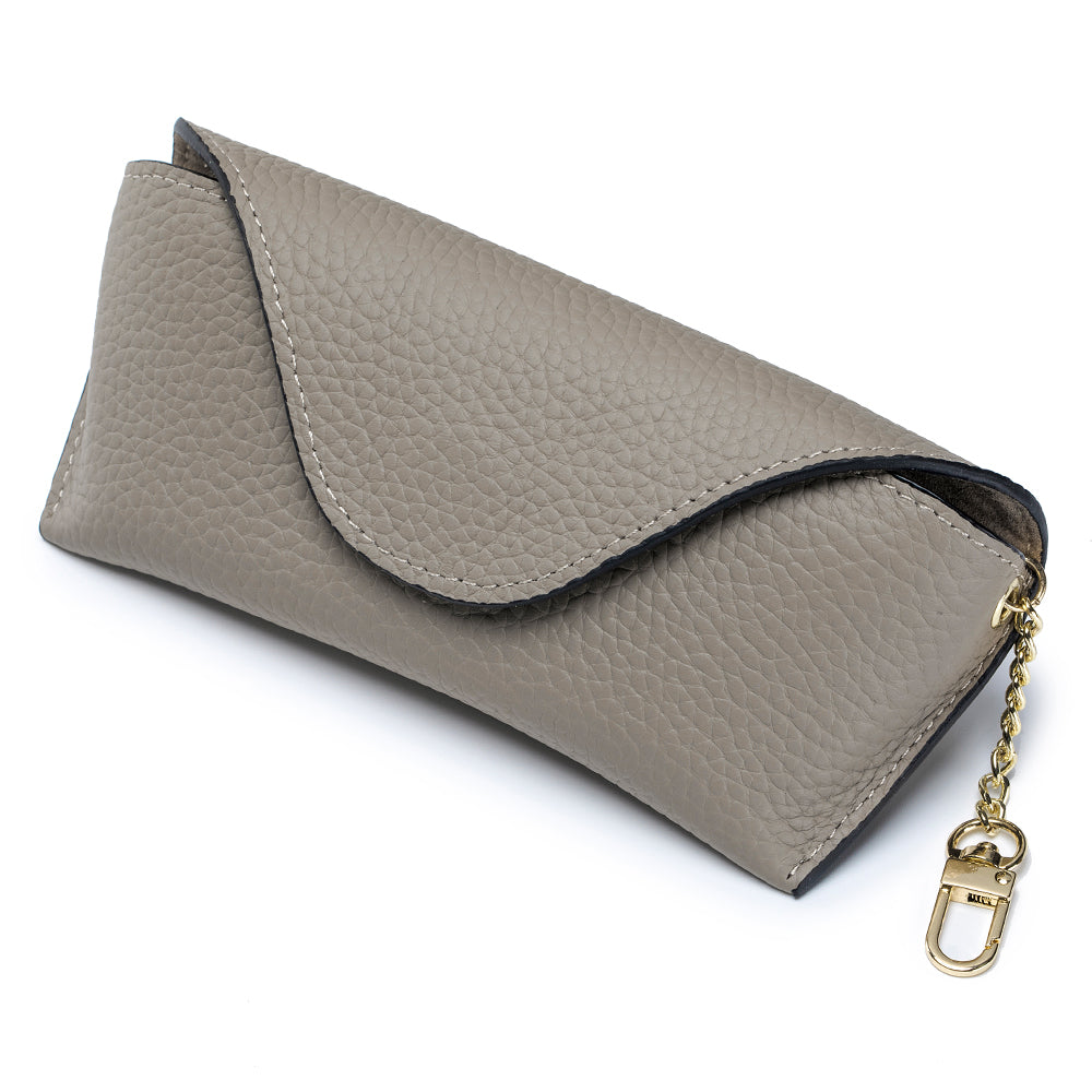 LuxeClip Genuine Leather Glasses Case - Sleek & Portable