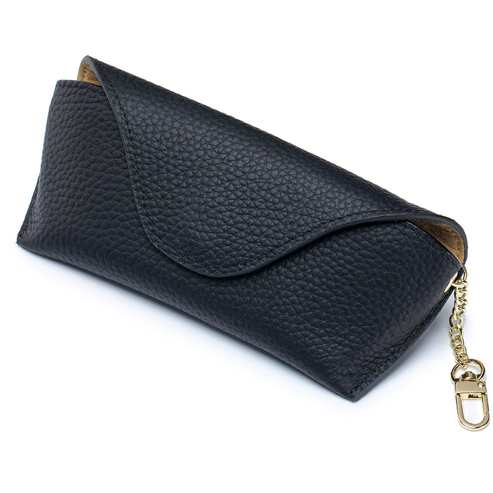 LuxeClip Genuine Leather Glasses Case - Sleek & Portable