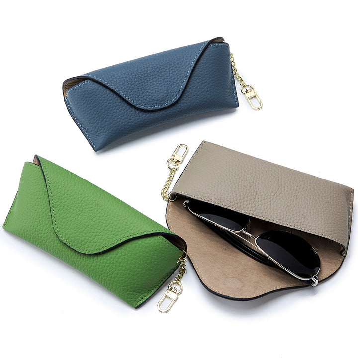 LuxeClip Genuine Leather Glasses Case - Sleek & Portable