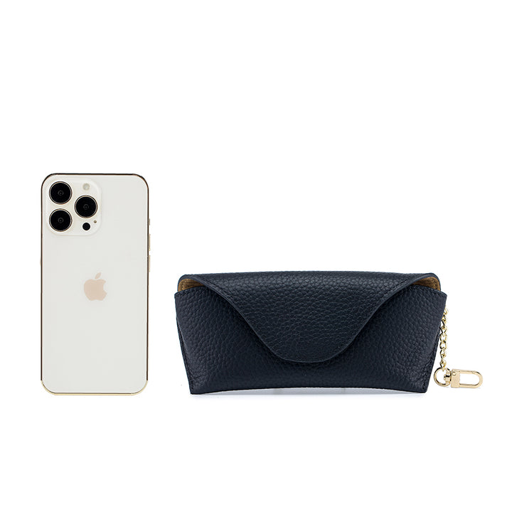 LuxeClip Genuine Leather Glasses Case - Sleek & Portable