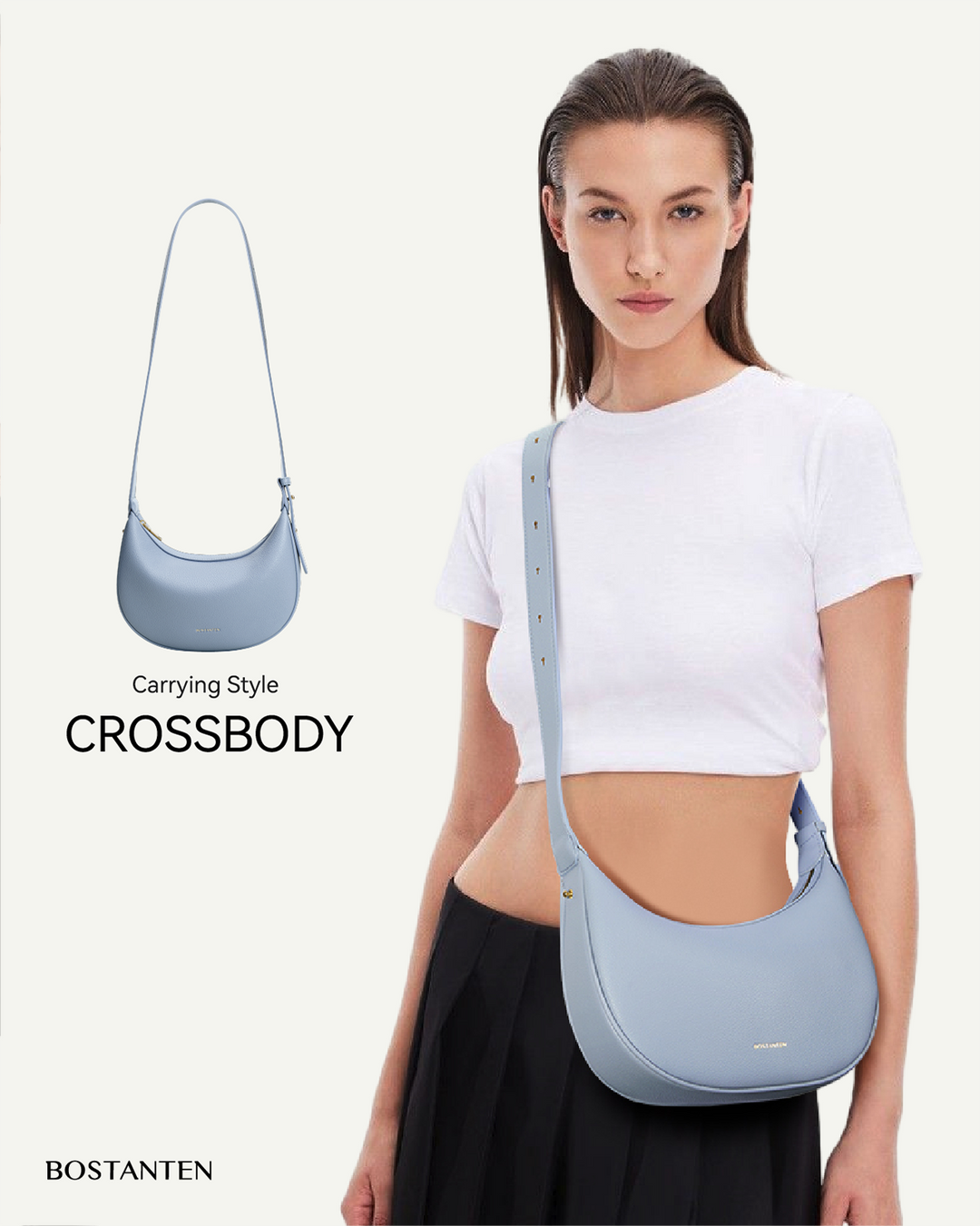 Kweli Crescent Moon Clutch Shoulder Bag — Two Sizes
