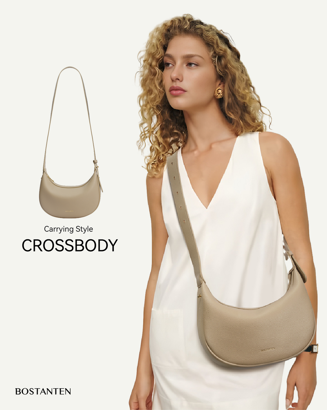 Kweli Crescent Moon Clutch Shoulder Bag — Two Sizes
