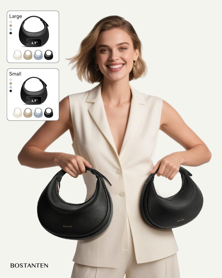 Kweli Crescent Moon Clutch Shoulder Bag — Two Sizes