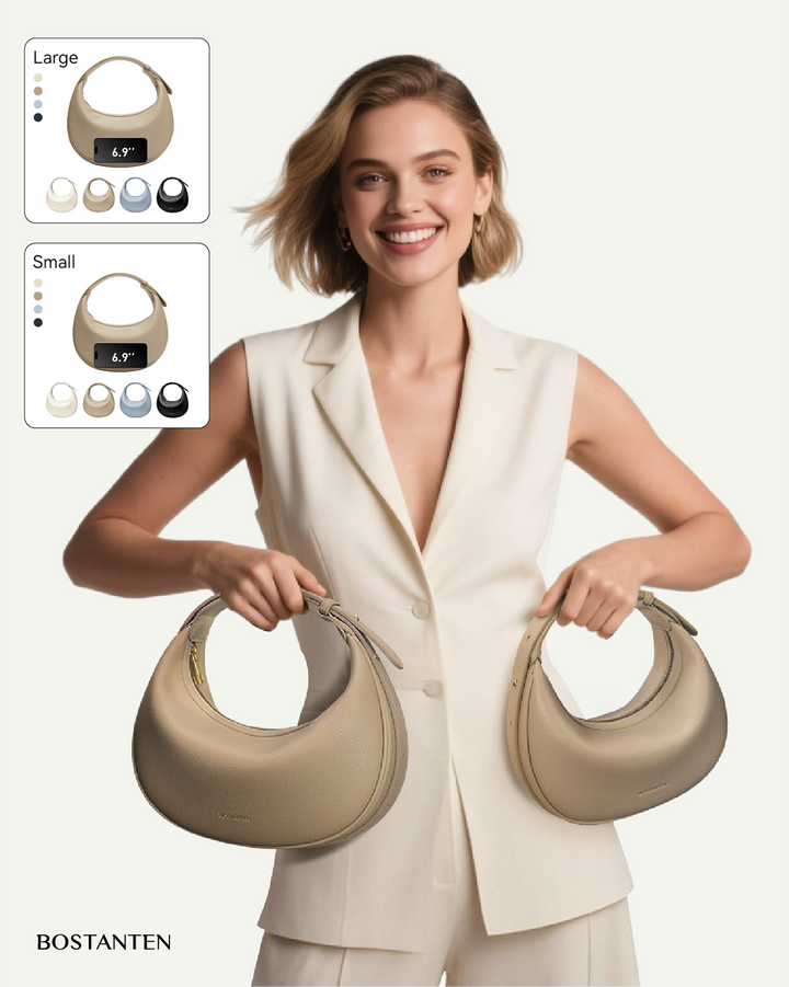 Kweli Crescent Moon Clutch Shoulder Bag — Two Sizes