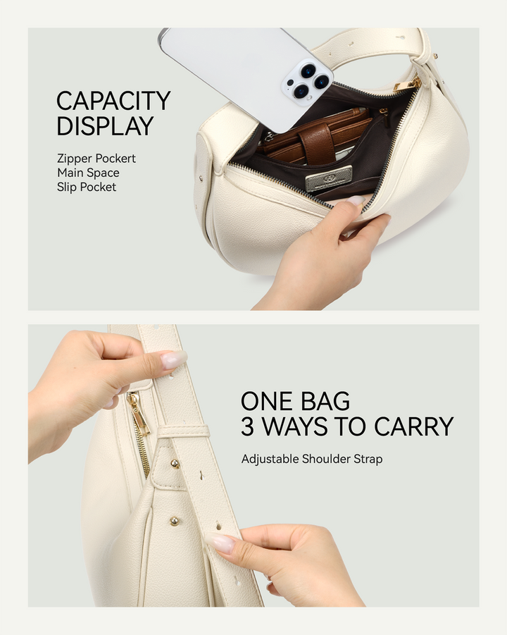 Kweli Crescent Moon Clutch Shoulder Bag — Two Sizes