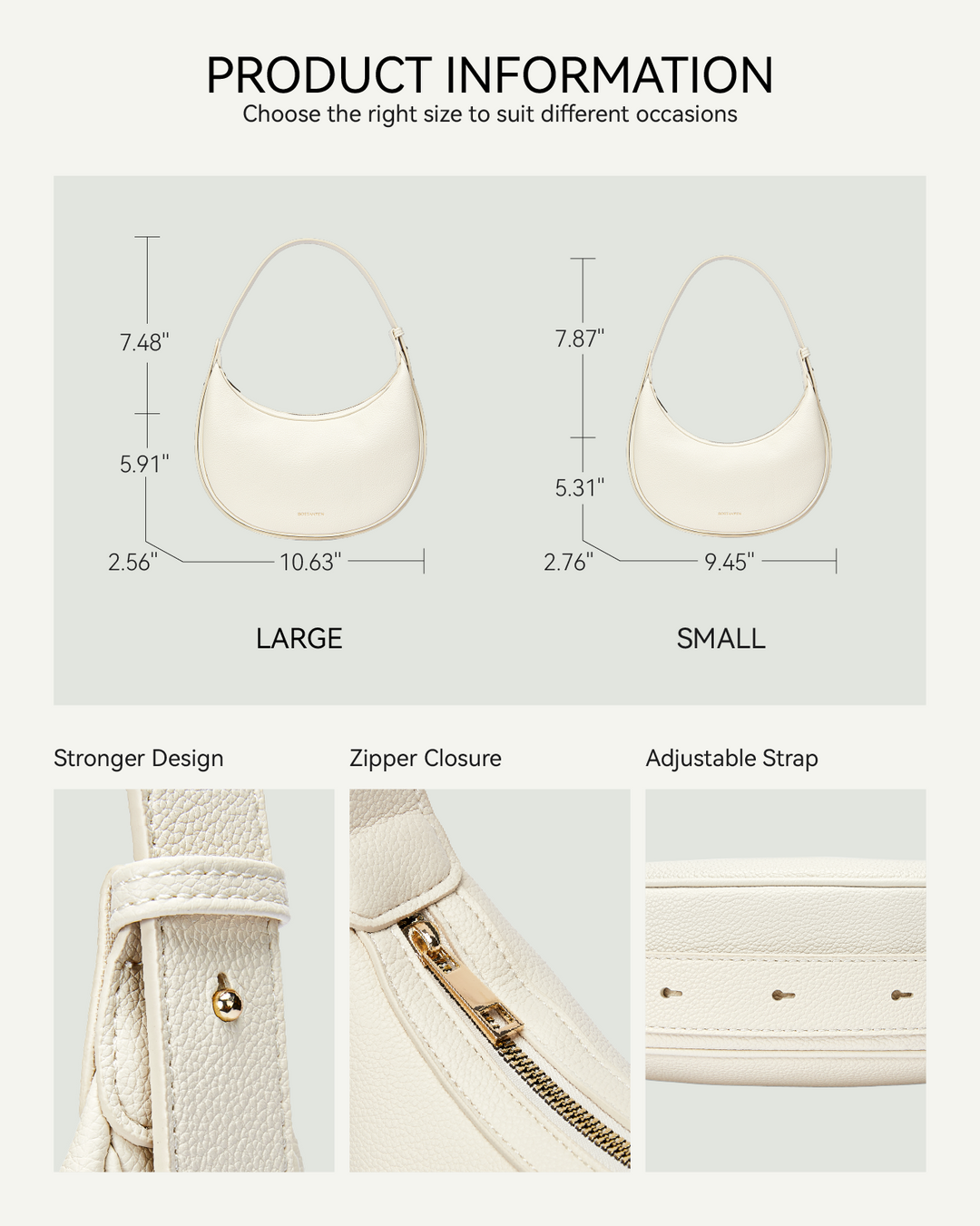 Kweli Crescent Moon Clutch Shoulder Bag — Two Sizes