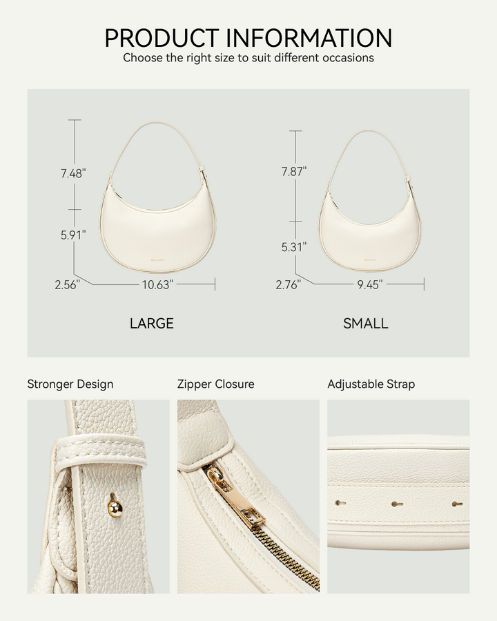 Kweli Crescent Moon Clutch Shoulder Bag — Two Sizes