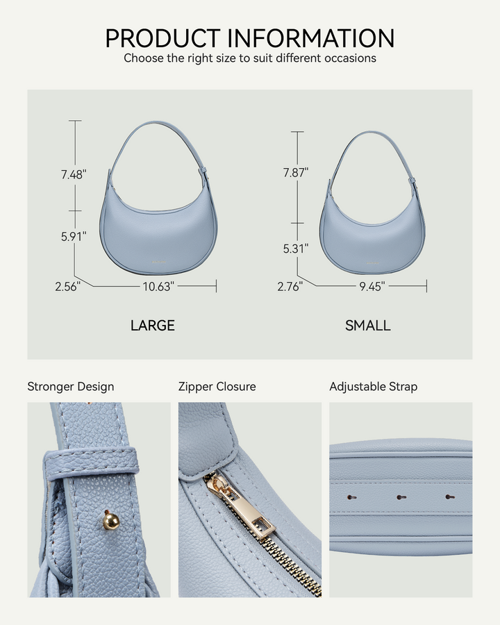 Kweli Crescent Moon Clutch Shoulder Bag — Two Sizes