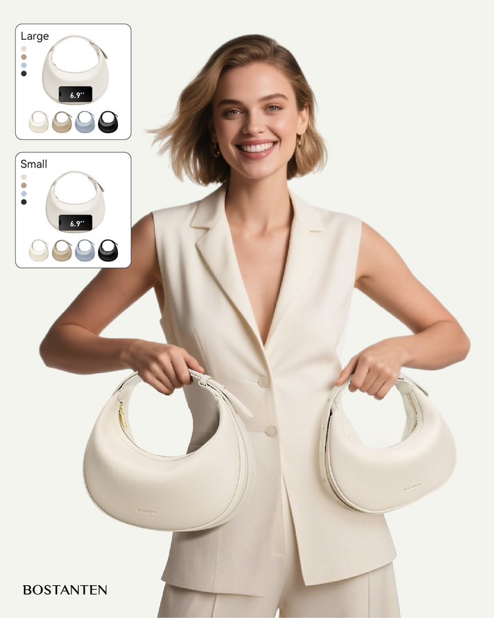 Kweli Crescent Moon Clutch Shoulder Bag — Two Sizes