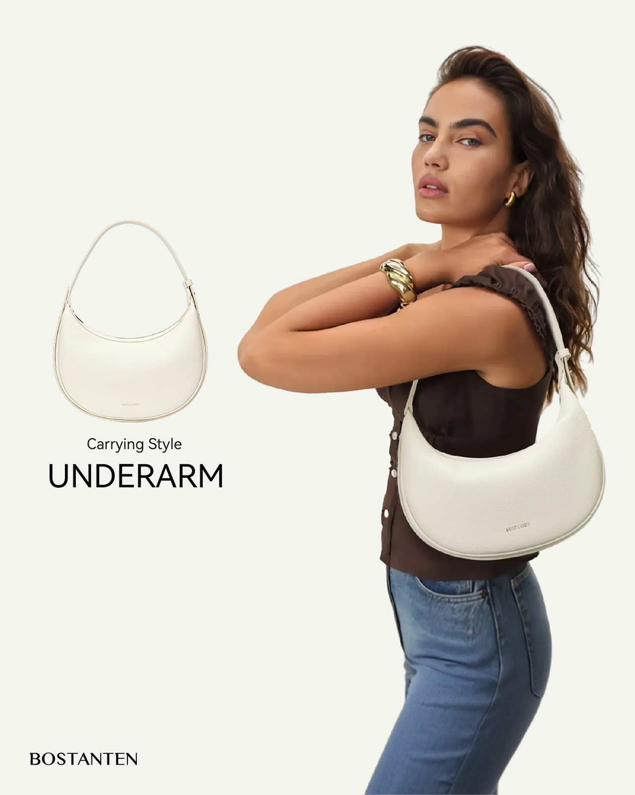 Kweli Crescent Moon Clutch Shoulder Bag — Two Sizes