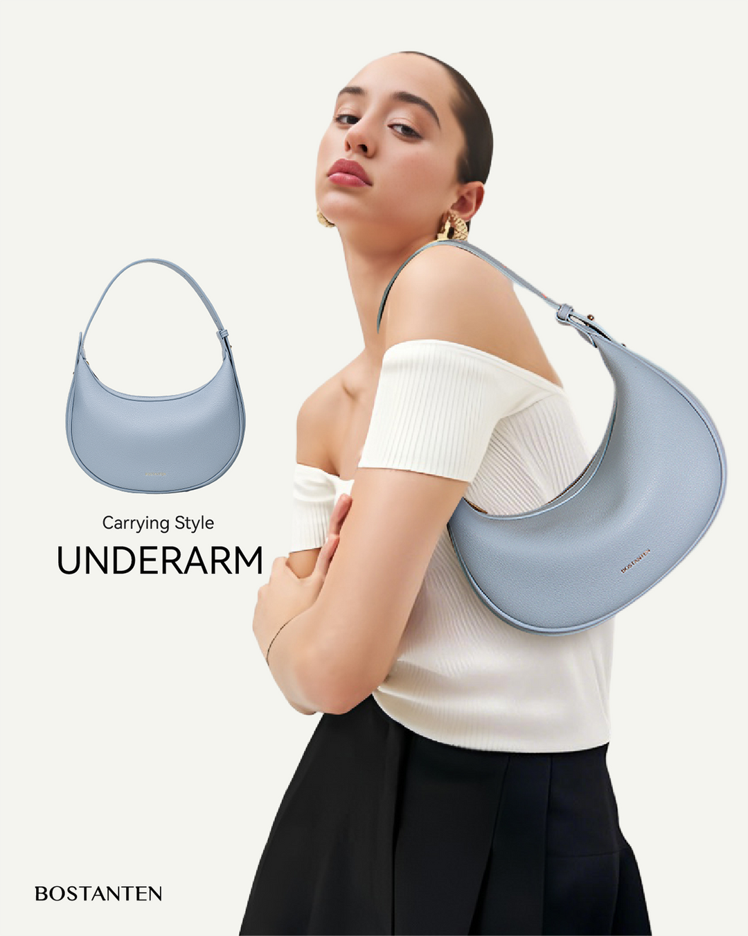 Kweli Crescent Moon Clutch Shoulder Bag — Two Sizes
