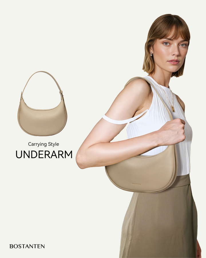 Kweli Crescent Moon Clutch Shoulder Bag — Two Sizes