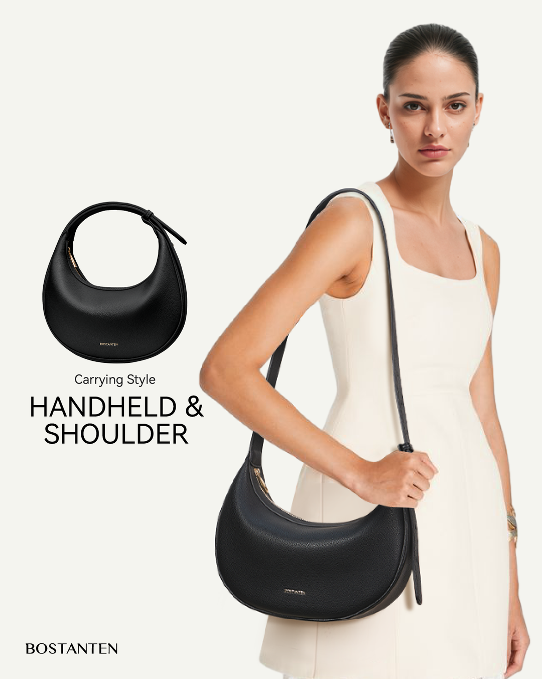 Kweli Crescent Moon Clutch Shoulder Bag — Two Sizes