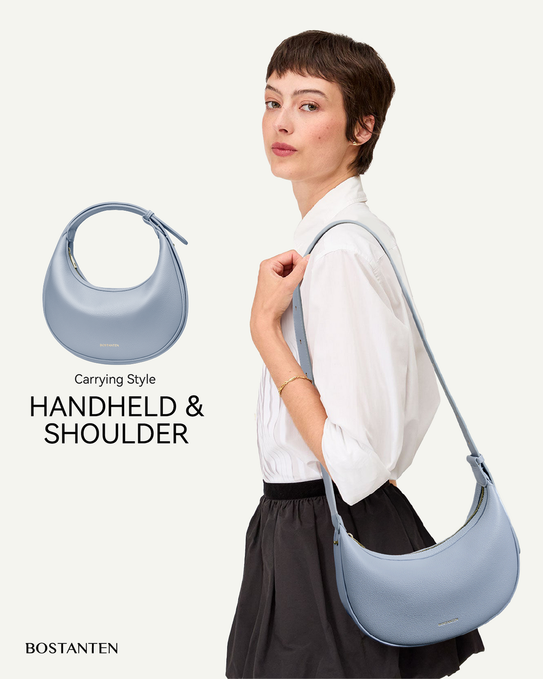 Kweli Crescent Moon Clutch Shoulder Bag — Two Sizes