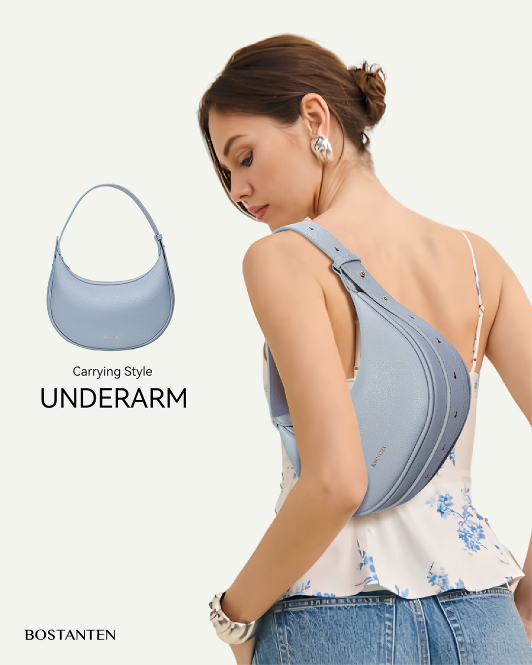 Kweli Crescent Moon Clutch Shoulder Bag — Two Sizes