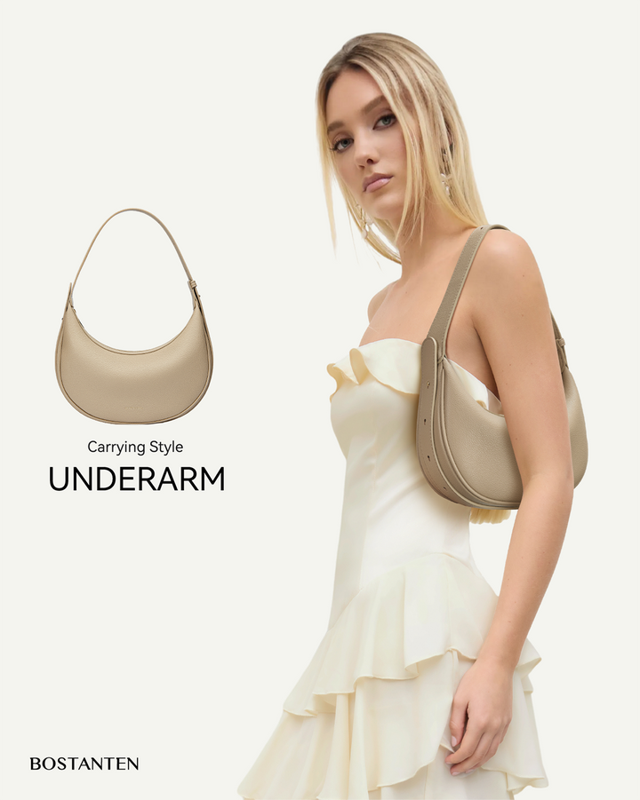 Kweli Crescent Moon Clutch Shoulder Bag — Two Sizes
