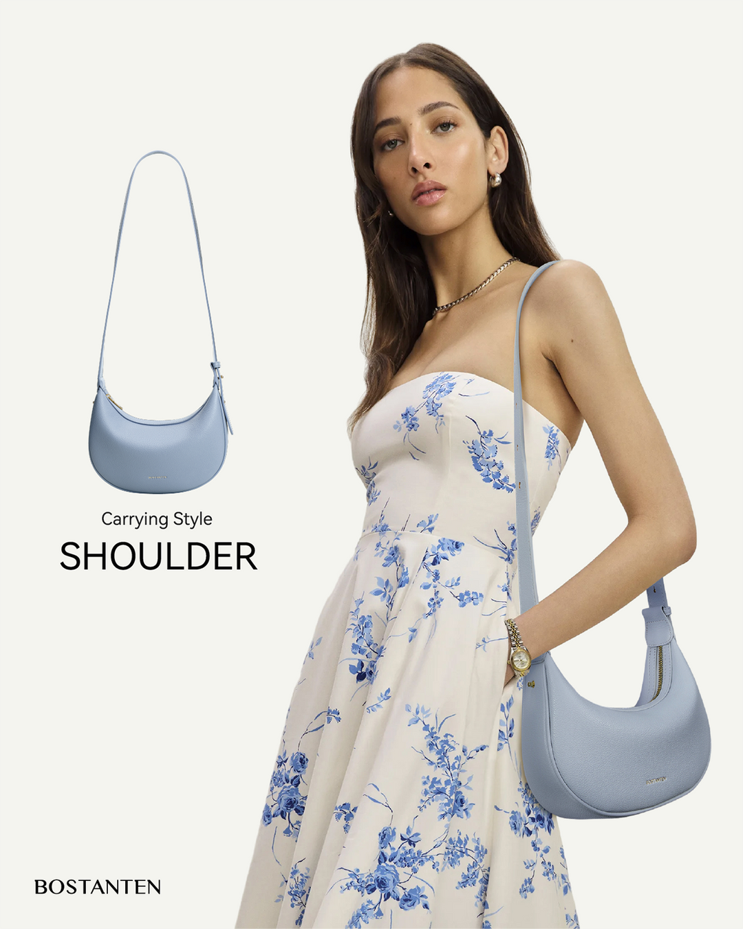 Kweli Crescent Moon Clutch Shoulder Bag — Two Sizes
