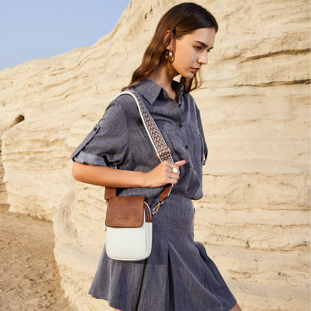 Phone Crossbody Bag – Chevron Pattern Strap