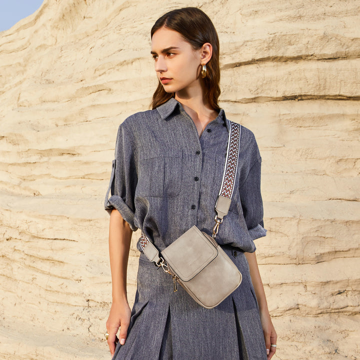 Phone Crossbody Bag – Chevron Pattern Strap