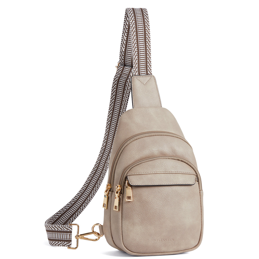 Aurora Beige Street Casual Trapeze Sling Bag