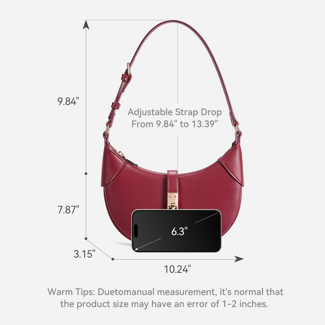 Kweli Crescent Designer Clasp Shoulder Bag
