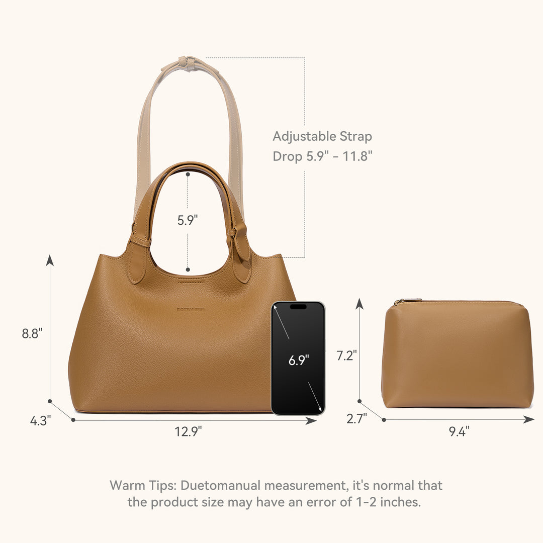 CLAIRE Soft Leather Slouchy Hobo with Adjustable Shoulder Strap