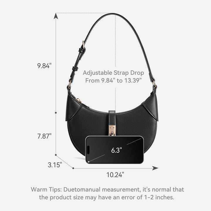 Kweli Crescent Designer Clasp Shoulder Bag