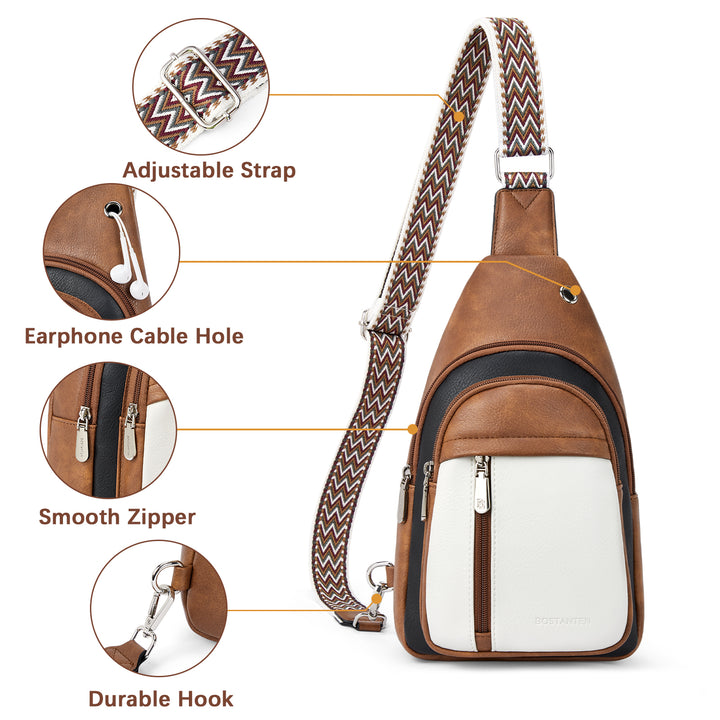 Aurora Chevron Patterned Sling Bag with Adjustable Guitar Strap
