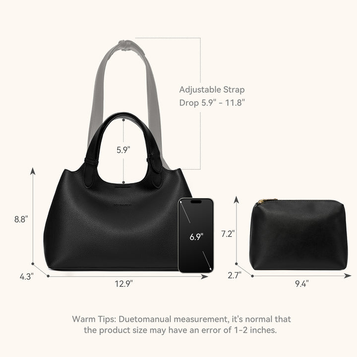 CLAIRE Soft Leather Slouchy Hobo with Adjustable Shoulder Strap