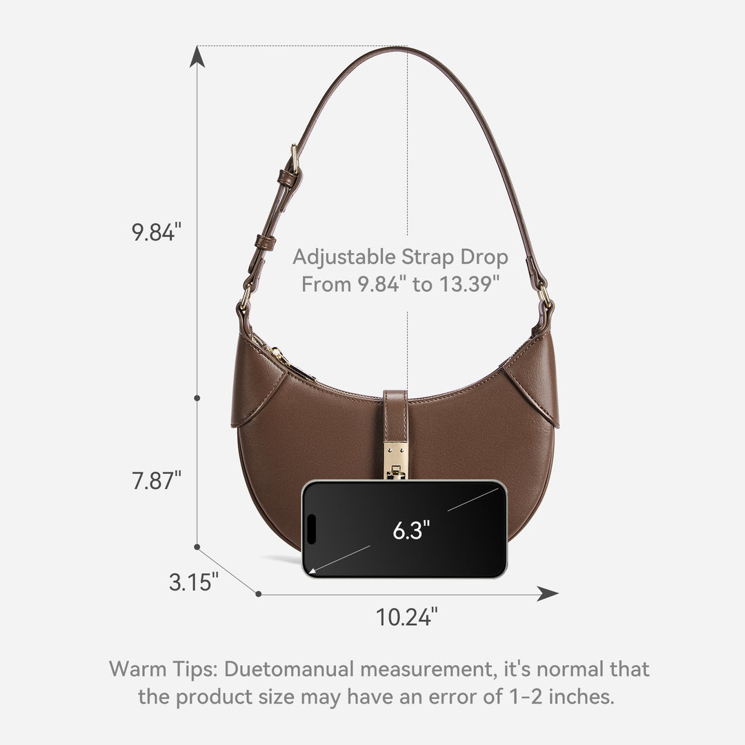 Kweli Crescent Designer Clasp Shoulder Bag