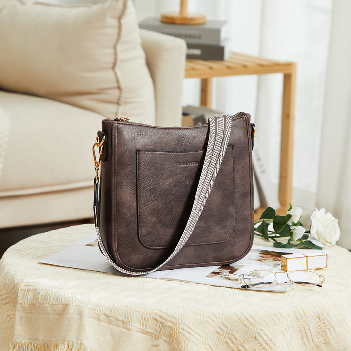 Nola Reversible Boho Straps Vegan Leather Hobo Handbags