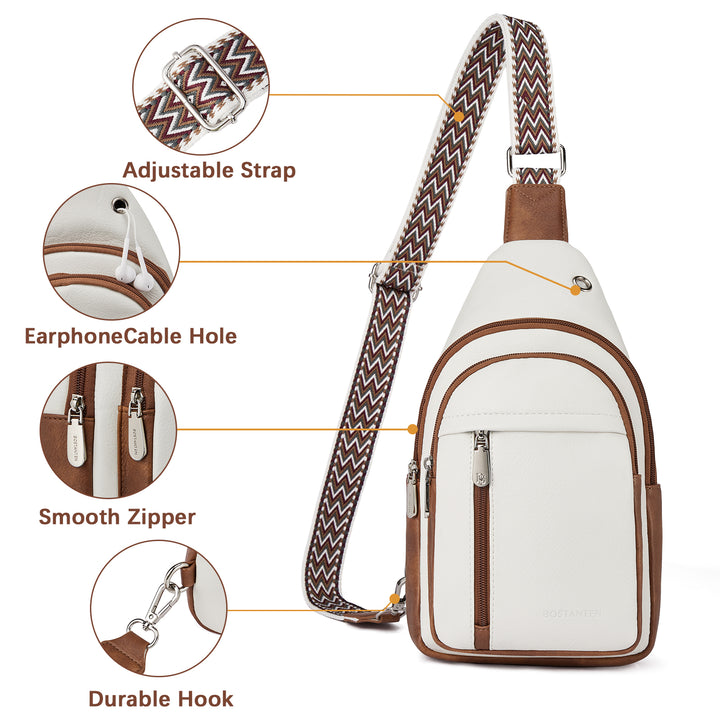 Aurora Chevron Patterned Sling Bag with Adjustable Guitar Strap