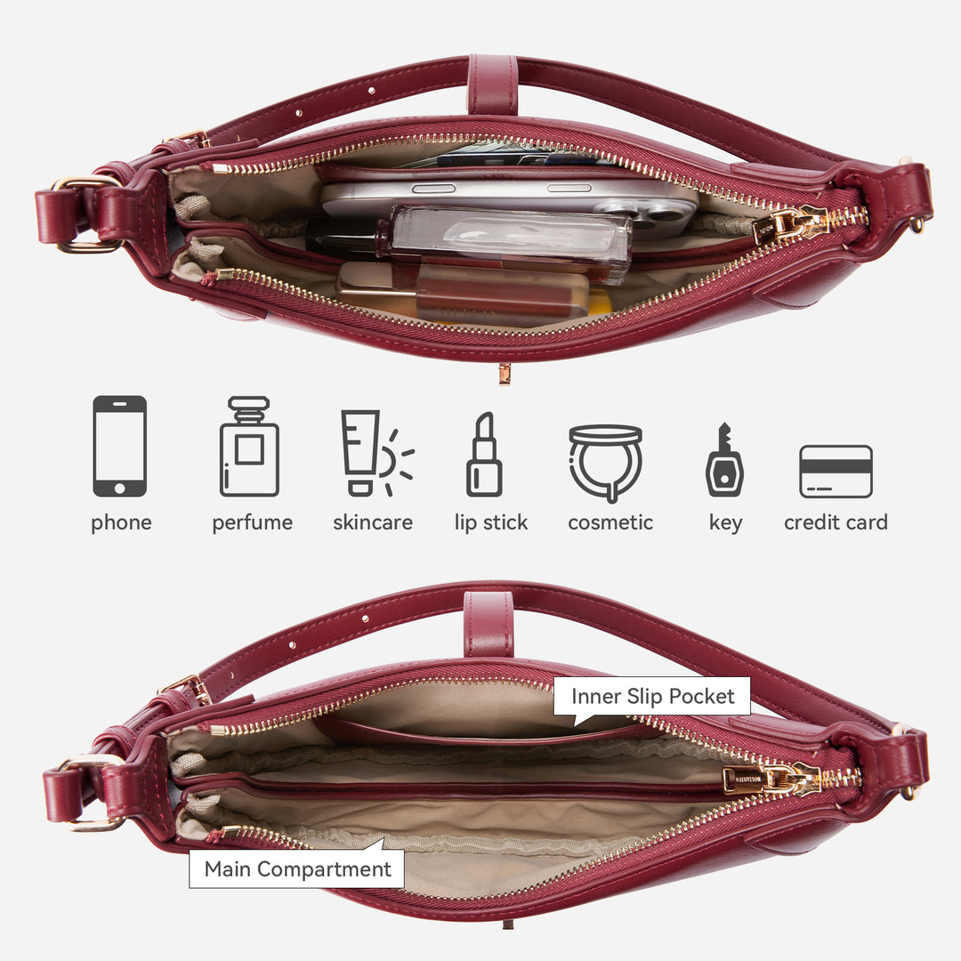 Kweli Crescent Designer Clasp Shoulder Bag