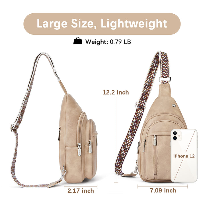 Aurora Chevron Patterned Sling Bag with Adjustable Guitar Strap
