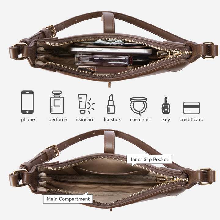 Kweli Crescent Designer Clasp Shoulder Bag