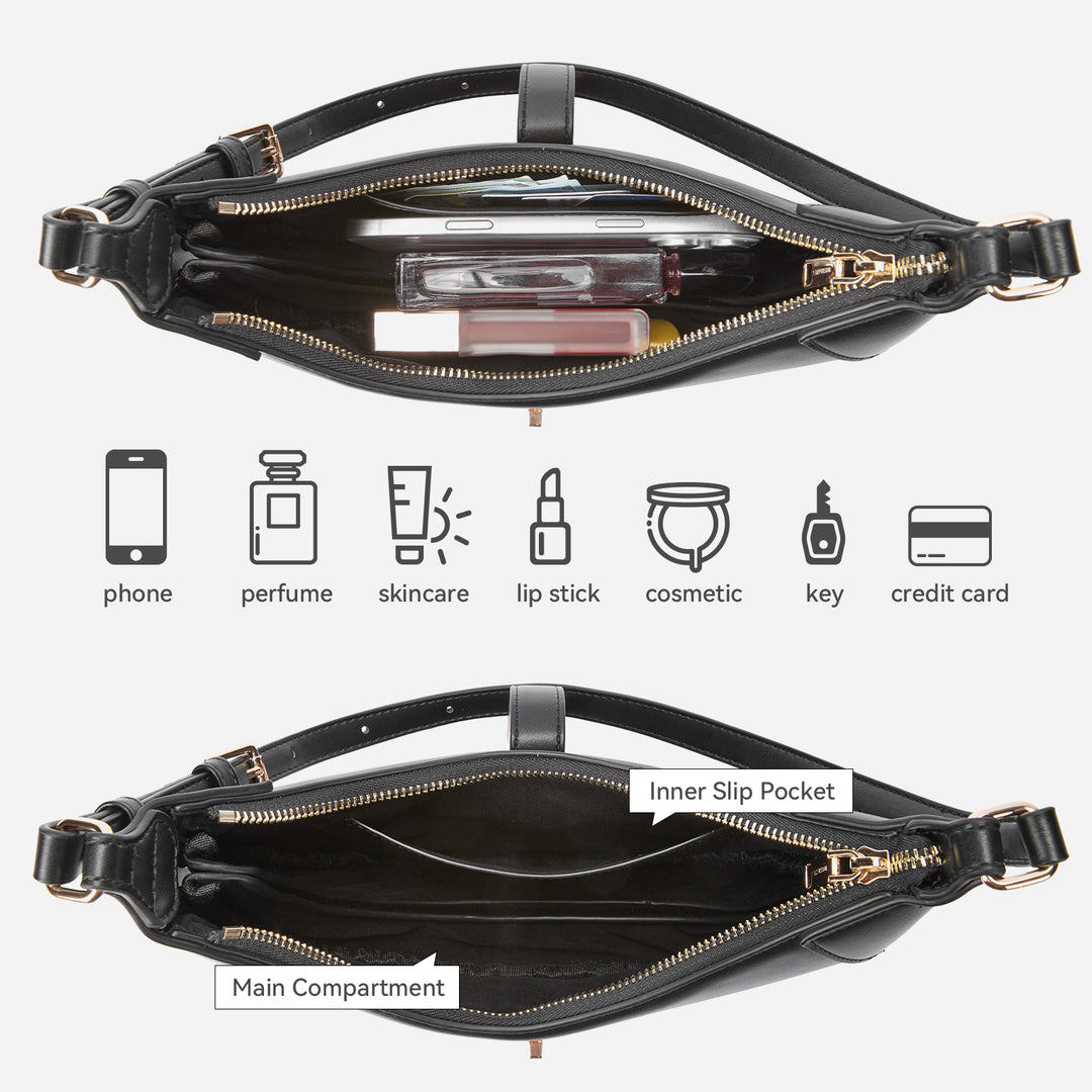 Kweli Crescent Designer Clasp Shoulder Bag