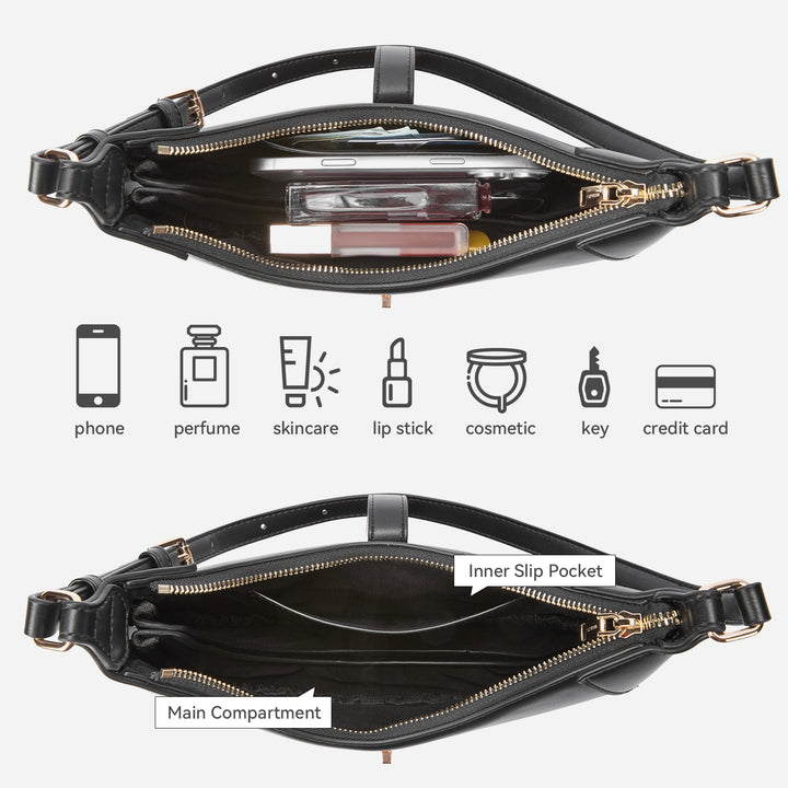Kweli Crescent Designer Clasp Shoulder Bag
