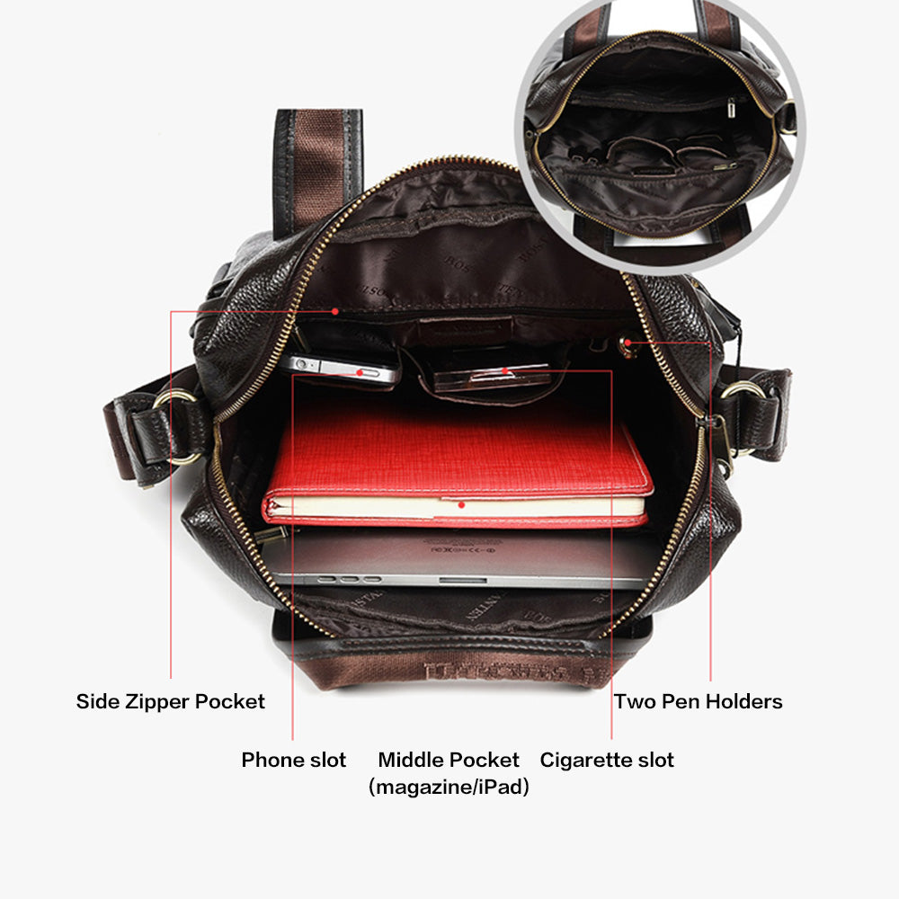 Royal Retro Designer Vertical Leather Crossbody Bag