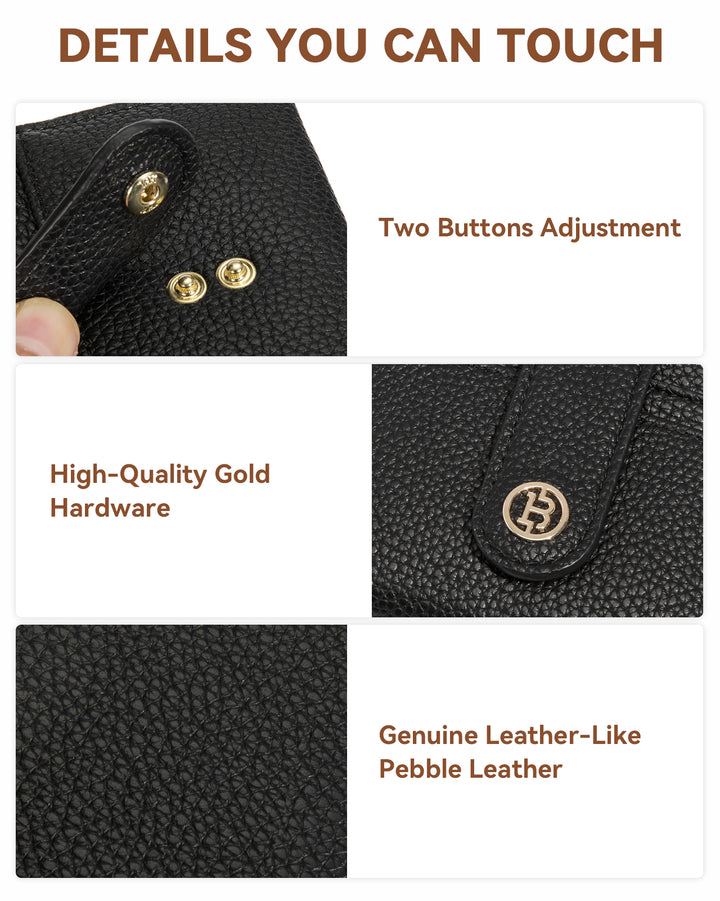 Lomy Slim Bifold Wallet – RFID Card Holder with Double Snap Closure