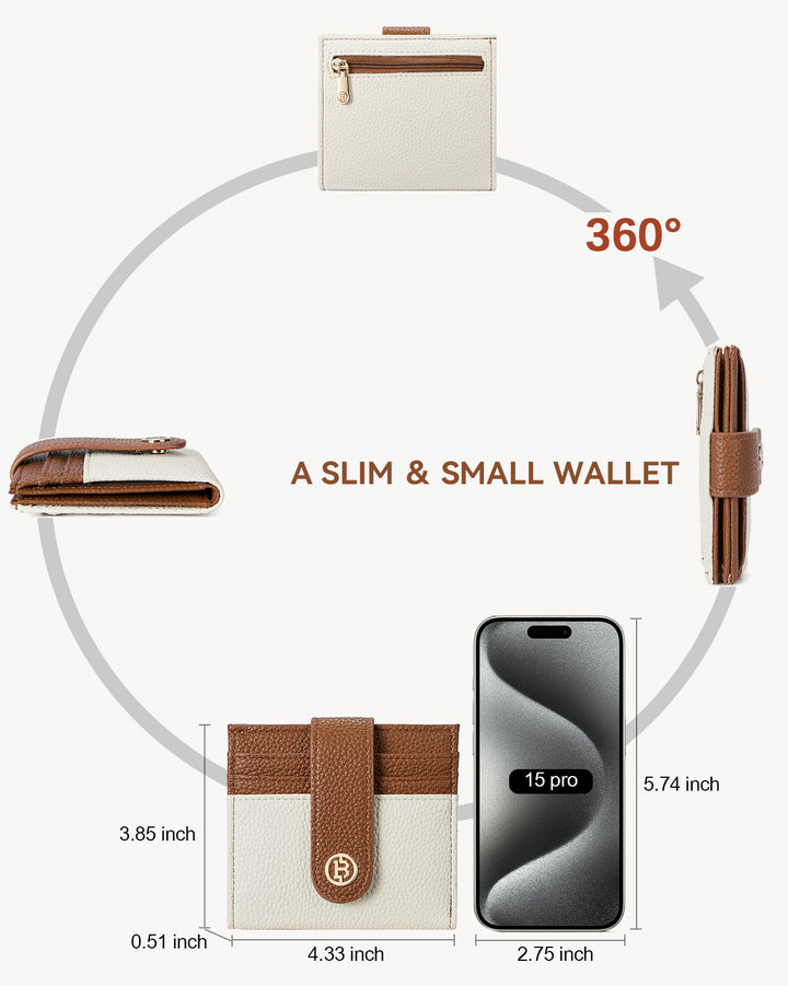 Lomy Slim Bifold Wallet – RFID Card Holder with Double Snap Closure