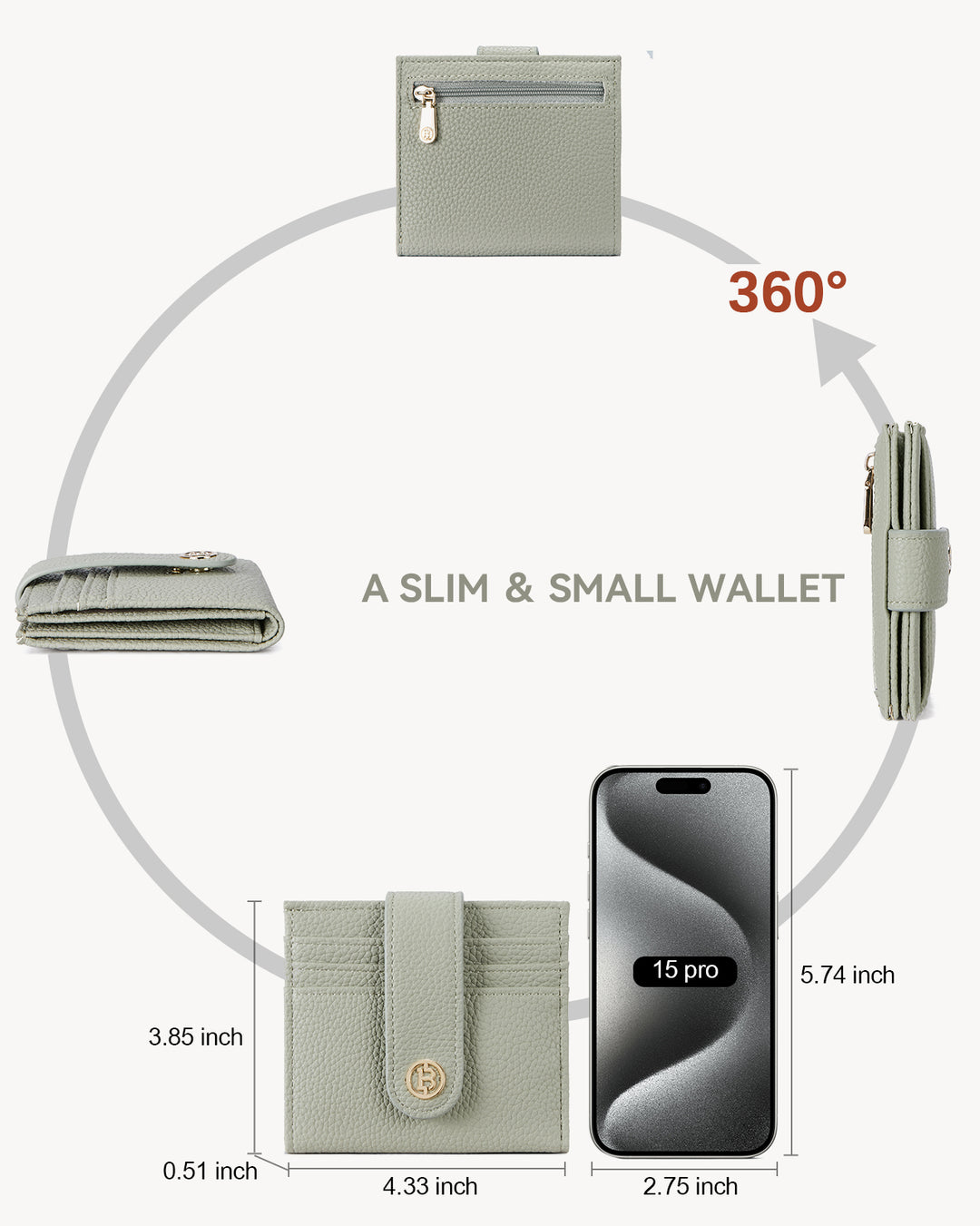 Lomy Slim Bifold Wallet – RFID Card Holder with Double Snap Closure