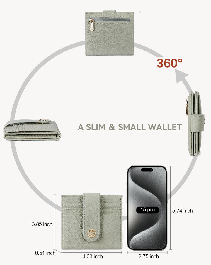 Lomy Slim Bifold Wallet – RFID Card Holder with Double Snap Closure