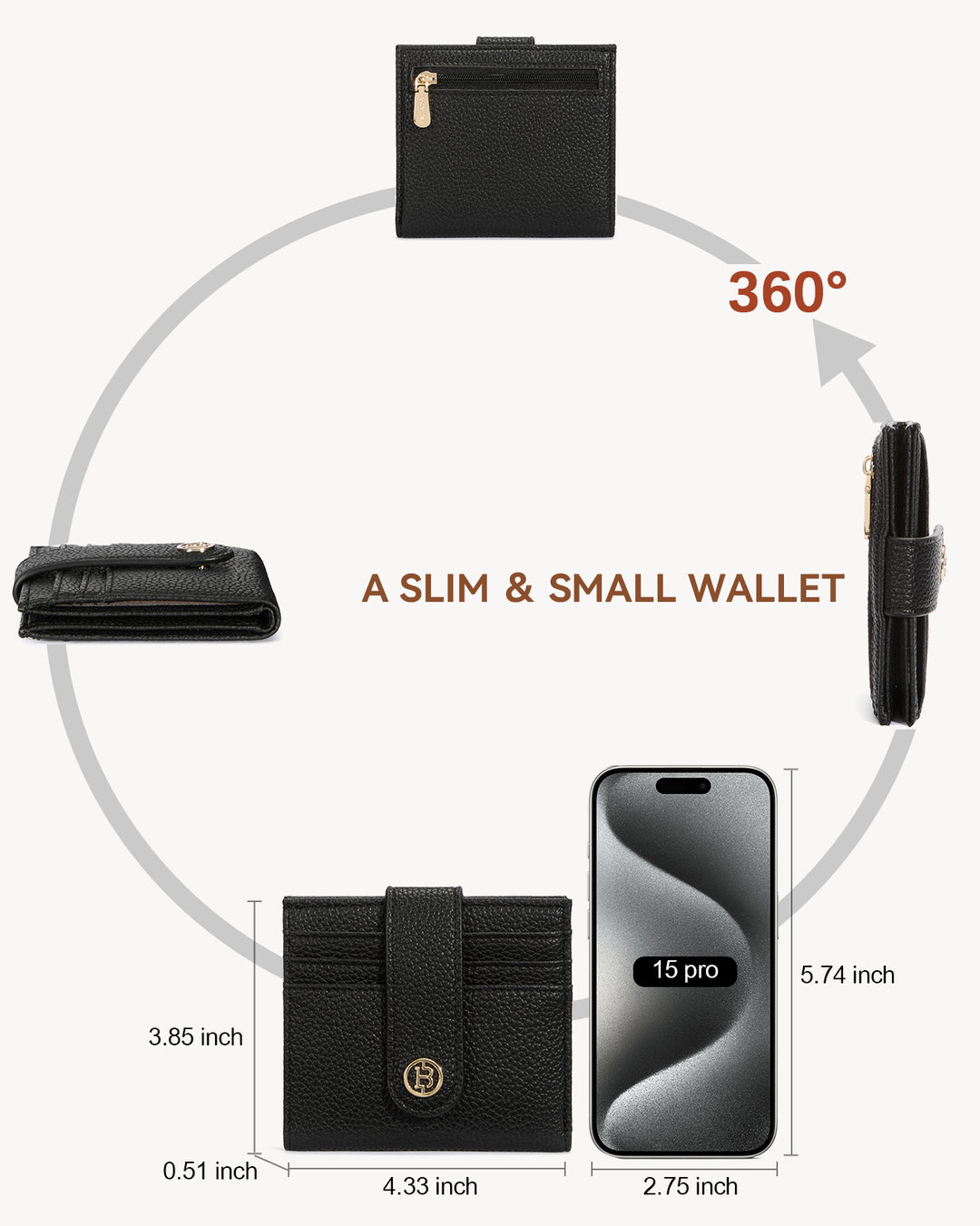 Lomy Slim Bifold Wallet – RFID Card Holder with Double Snap Closure