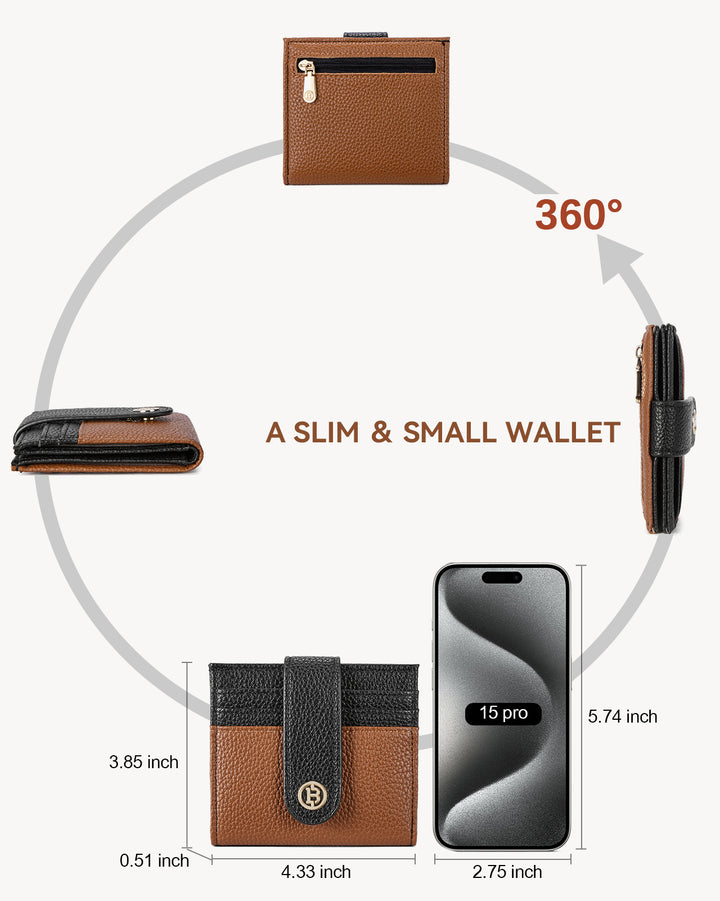 Lomy Slim Bifold Wallet – RFID Card Holder with Double Snap Closure