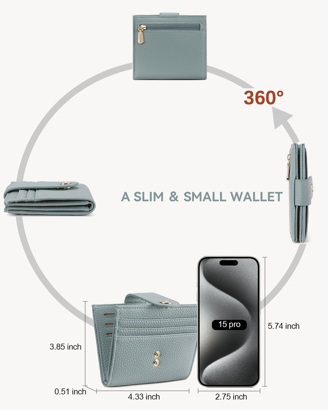 Lomy Slim Bifold Wallet – RFID Card Holder with Double Snap Closure