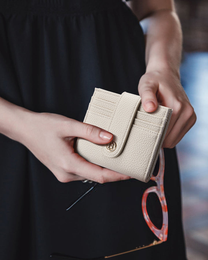 Lomy Slim Bifold Wallet – RFID Card Holder with Double Snap Closure