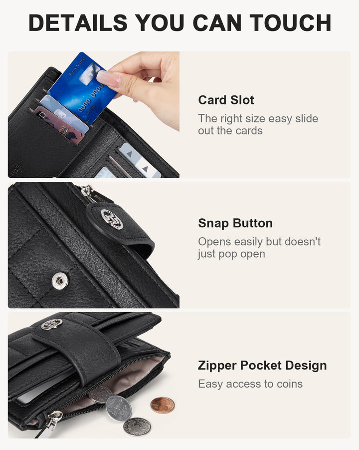 Luna Quilted Colorblock Leather Wallet - Secure RFID