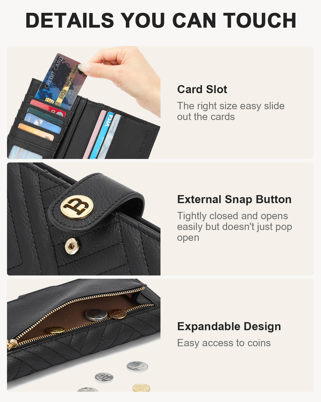 Luna Slim Quilted Leather Bifold Card Wallet