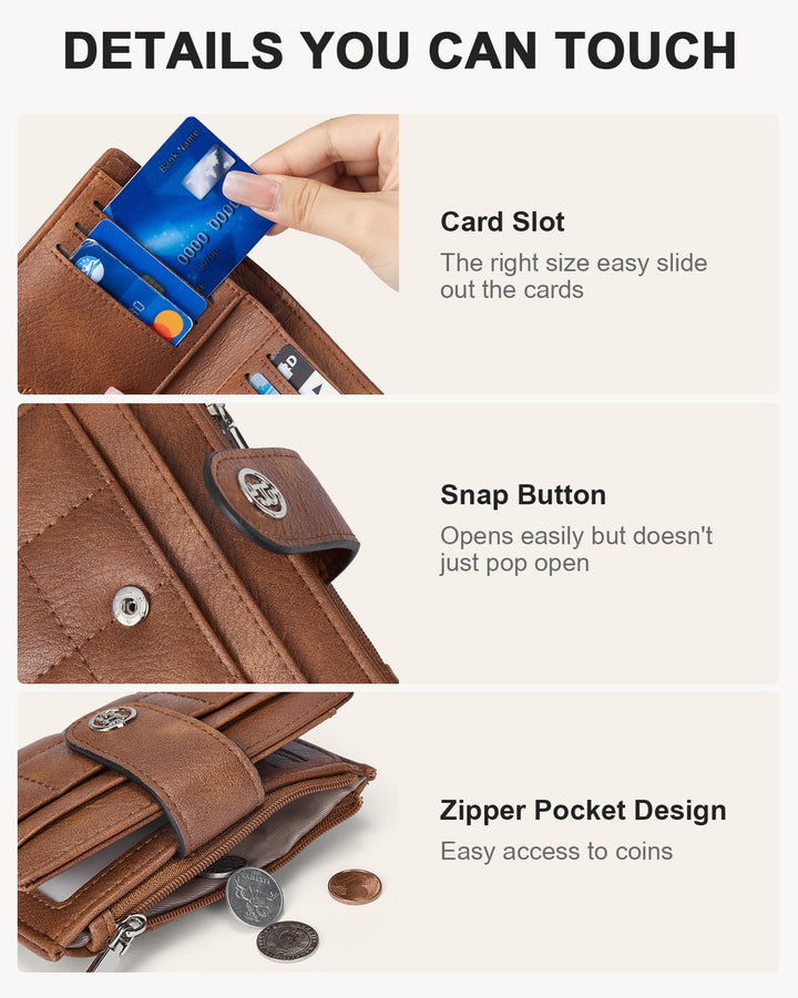Luna Quilted Colorblock Leather Wallet - Secure RFID